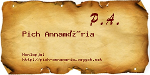 Pich Annamária névjegykártya